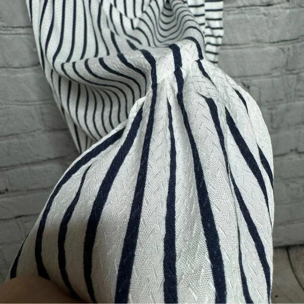 Aqua Women’s Blue/White Striped Off-the-Shoulder Wrapped Dress size Small - Picture 5 of 9